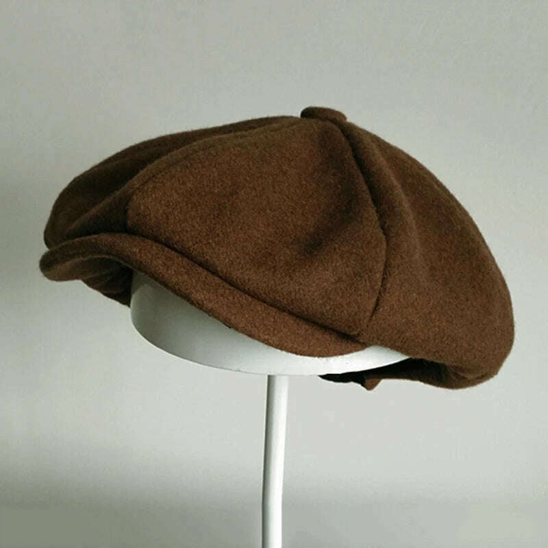 KIMLUD, New Brand Wool Newsboy Caps Men Flat Caps Women Coffee British Gatsby Cap Autumn Winter Wool Hats Berets BLM67, KIMLUD Womens Clothes