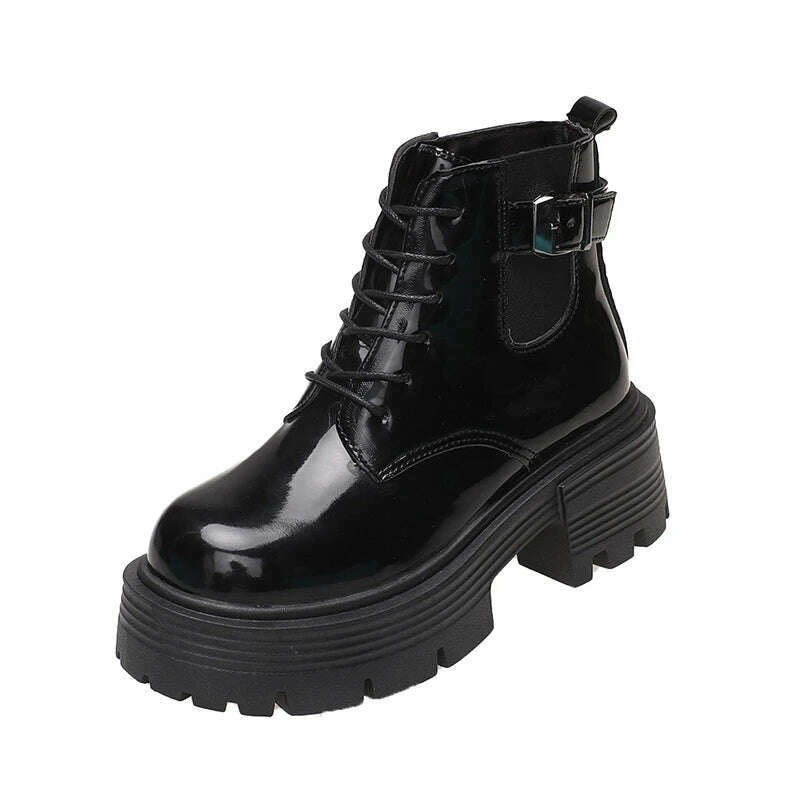New British Style Princess Anime Student Cosplay PU Leather Shoes Women Japanese Party Korean Cute College School Single Boots - KIMLUD