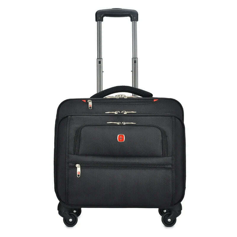 KIMLUD, New Business Oxford Rolling Luggage Casters 18 inch Men Multifunction Carry On Wheels Suitcase Trolley Bag vs Travel Bag Trunk, black / 18Inches 450mm, KIMLUD APPAREL - Womens Clothes