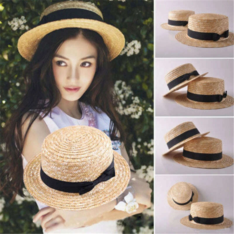 KIMLUD, New Classic Beach Hat Women Kid Baby Girl Sunhat Family Matching Straw Summer Beach Outdoor Straw Hat Boho Style Cap Sunhat, KIMLUD Womens Clothes