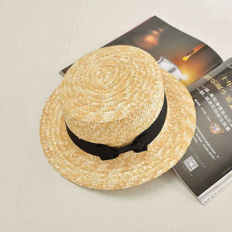 KIMLUD, New Classic Beach Hat Women Kid Baby Girl Sunhat Family Matching Straw Summer Beach Outdoor Straw Hat Boho Style Cap Sunhat, KIMLUD Womens Clothes
