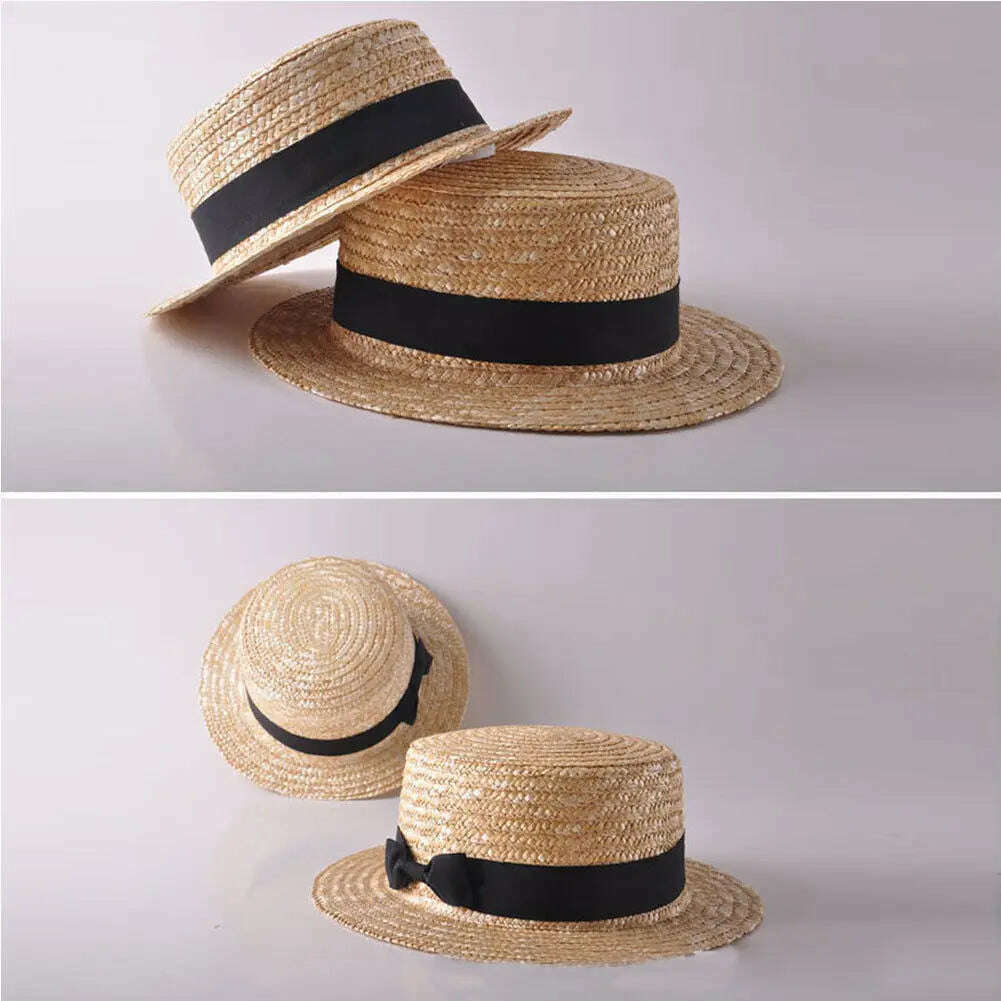 KIMLUD, New Classic Beach Hat Women Kid Baby Girl Sunhat Family Matching Straw Summer Beach Outdoor Straw Hat Boho Style Cap Sunhat, KIMLUD Womens Clothes