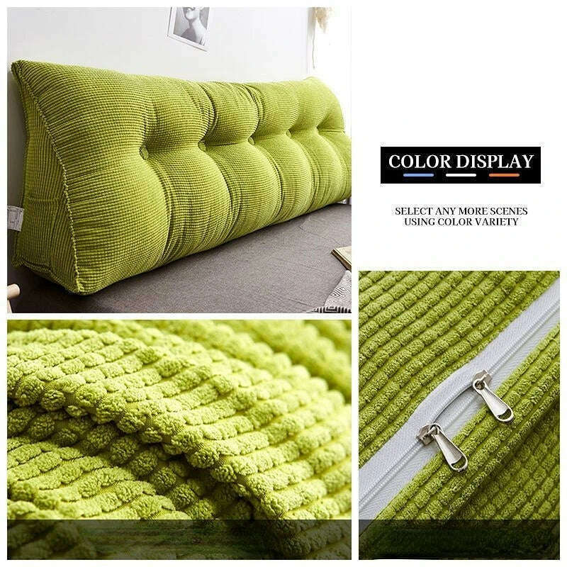 New Comfortable Headrest Cushion Bedroom Bed Long Pillow Washable Soft Triangular Backrest Room Decoration Head Waist Protection - KIMLUD