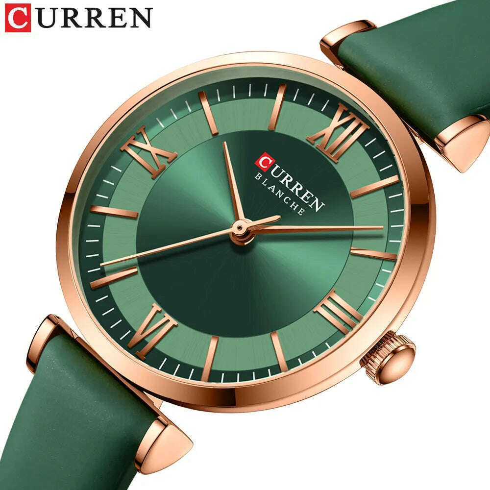 KIMLUD, NEW CURREN Watches Women's Quartz Leather Wrsitwatches Fashionable Classic Clock Montre femme, KIMLUD Womens Clothes