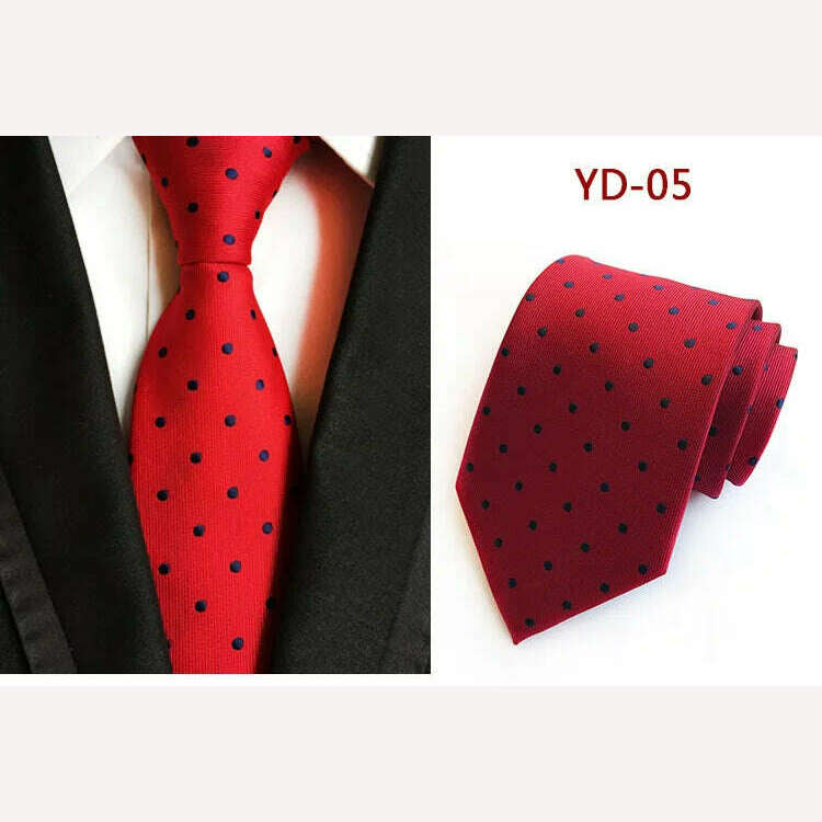 New Design Fashion Necktie Orange White Blue Polka Dot Ties for Man Business Wedding Formal NeckTie 8cm Silk Dress Gift Gravata - KIMLUD