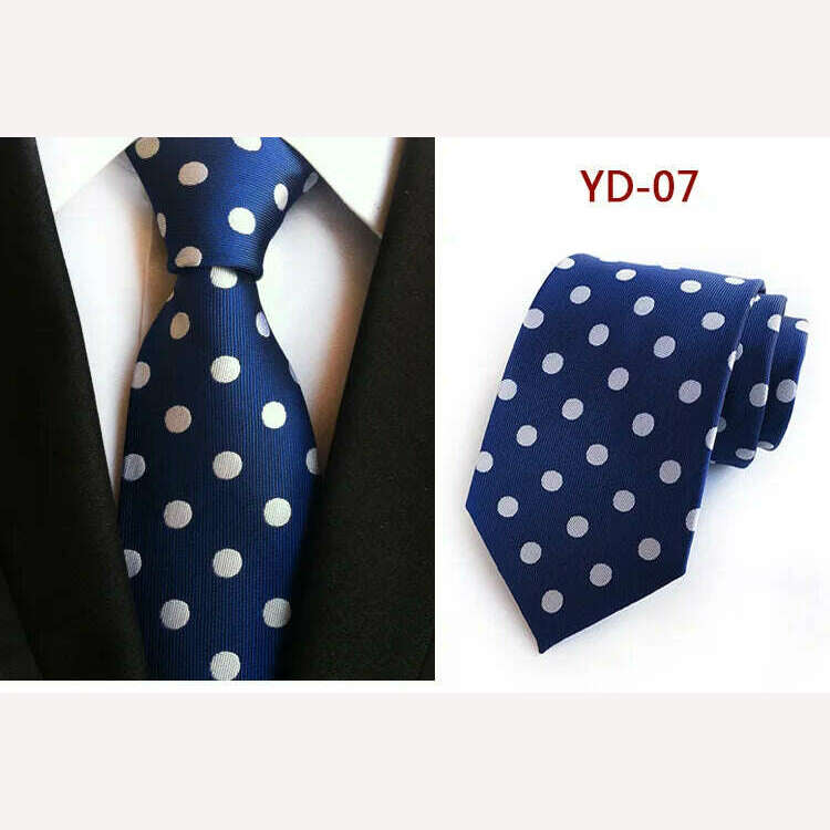 New Design Fashion Necktie Orange White Blue Polka Dot Ties for Man Business Wedding Formal NeckTie 8cm Silk Dress Gift Gravata - KIMLUD