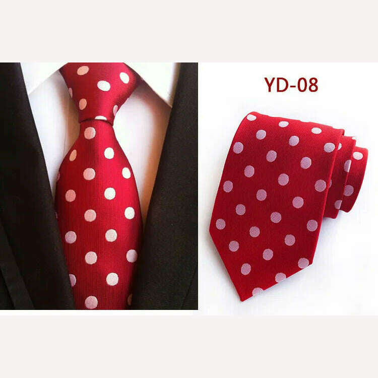 New Design Fashion Necktie Orange White Blue Polka Dot Ties for Man Business Wedding Formal NeckTie 8cm Silk Dress Gift Gravata - KIMLUD