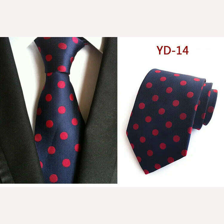 New Design Fashion Necktie Orange White Blue Polka Dot Ties for Man Business Wedding Formal NeckTie 8cm Silk Dress Gift Gravata - KIMLUD