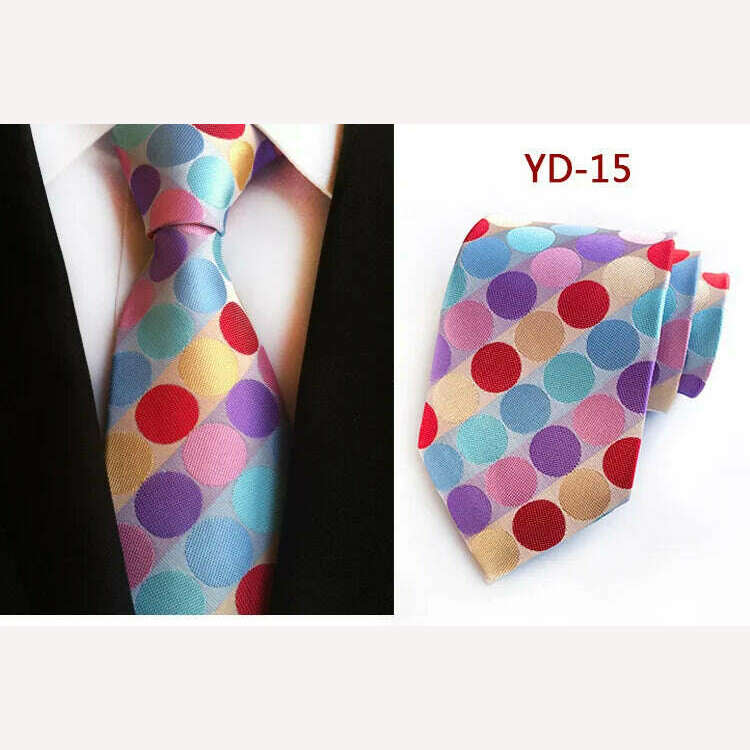 New Design Fashion Necktie Orange White Blue Polka Dot Ties for Man Business Wedding Formal NeckTie 8cm Silk Dress Gift Gravata - KIMLUD