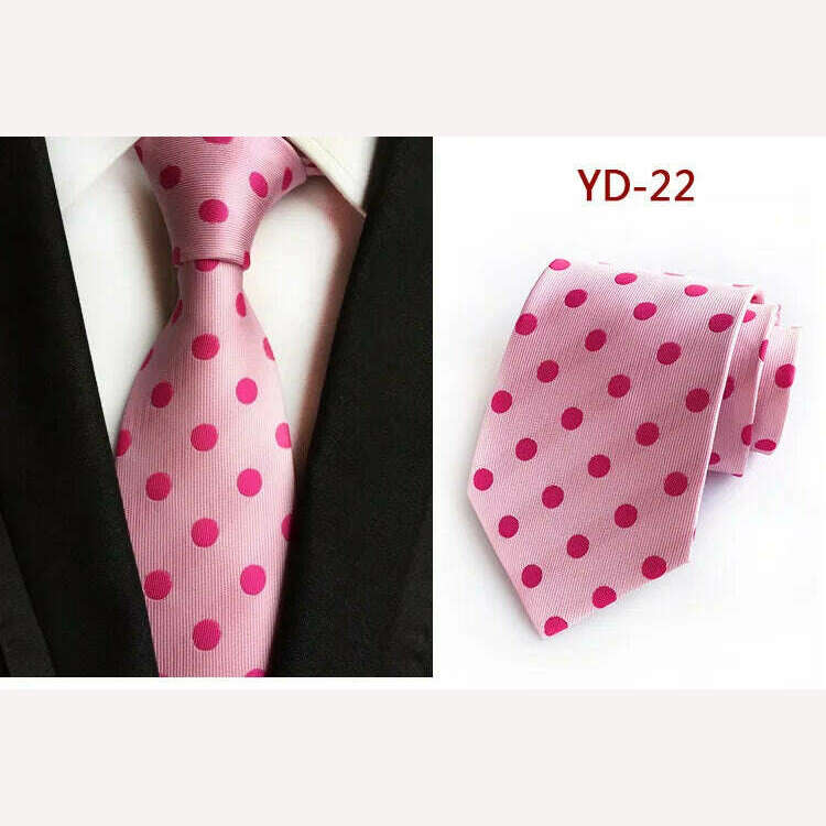 New Design Fashion Necktie Orange White Blue Polka Dot Ties for Man Business Wedding Formal NeckTie 8cm Silk Dress Gift Gravata - KIMLUD