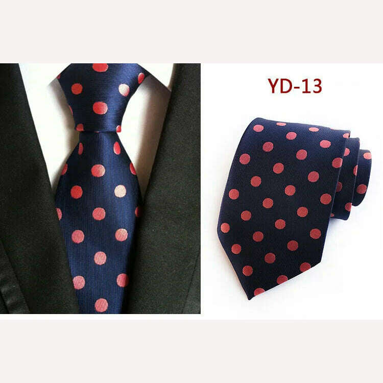 New Design Fashion Necktie Orange White Blue Polka Dot Ties for Man Business Wedding Formal NeckTie 8cm Silk Dress Gift Gravata - KIMLUD