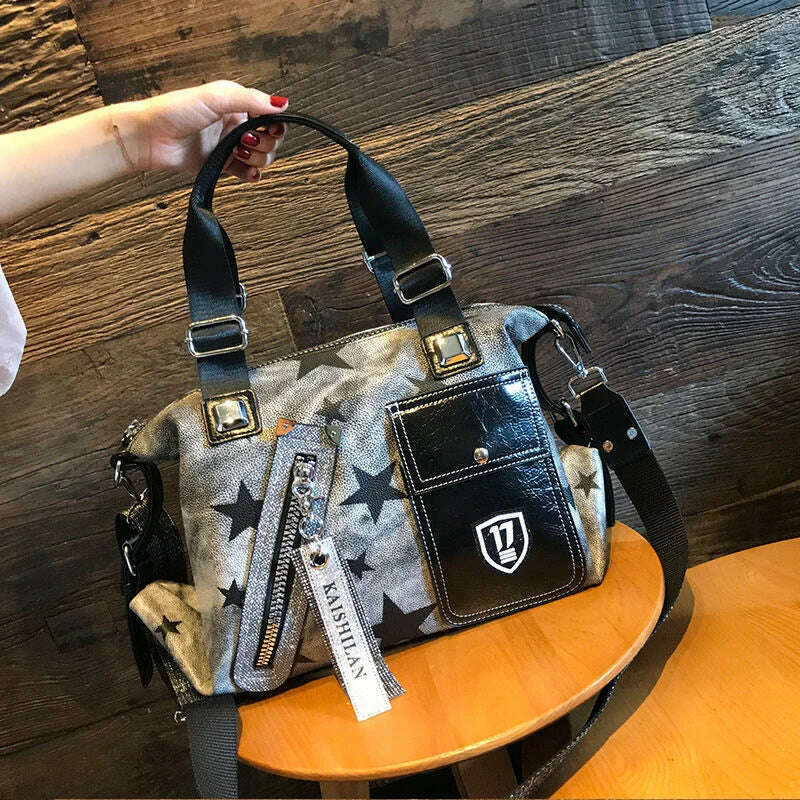 KIMLUD, New Diamond Sequin Women Shoulder Bag Luxury Handbags Brand 2021 Rhinestone Bolso Mujer Durable Big Travel Tote Bag Dropshipping, Gray, KIMLUD APPAREL - Womens Clothes