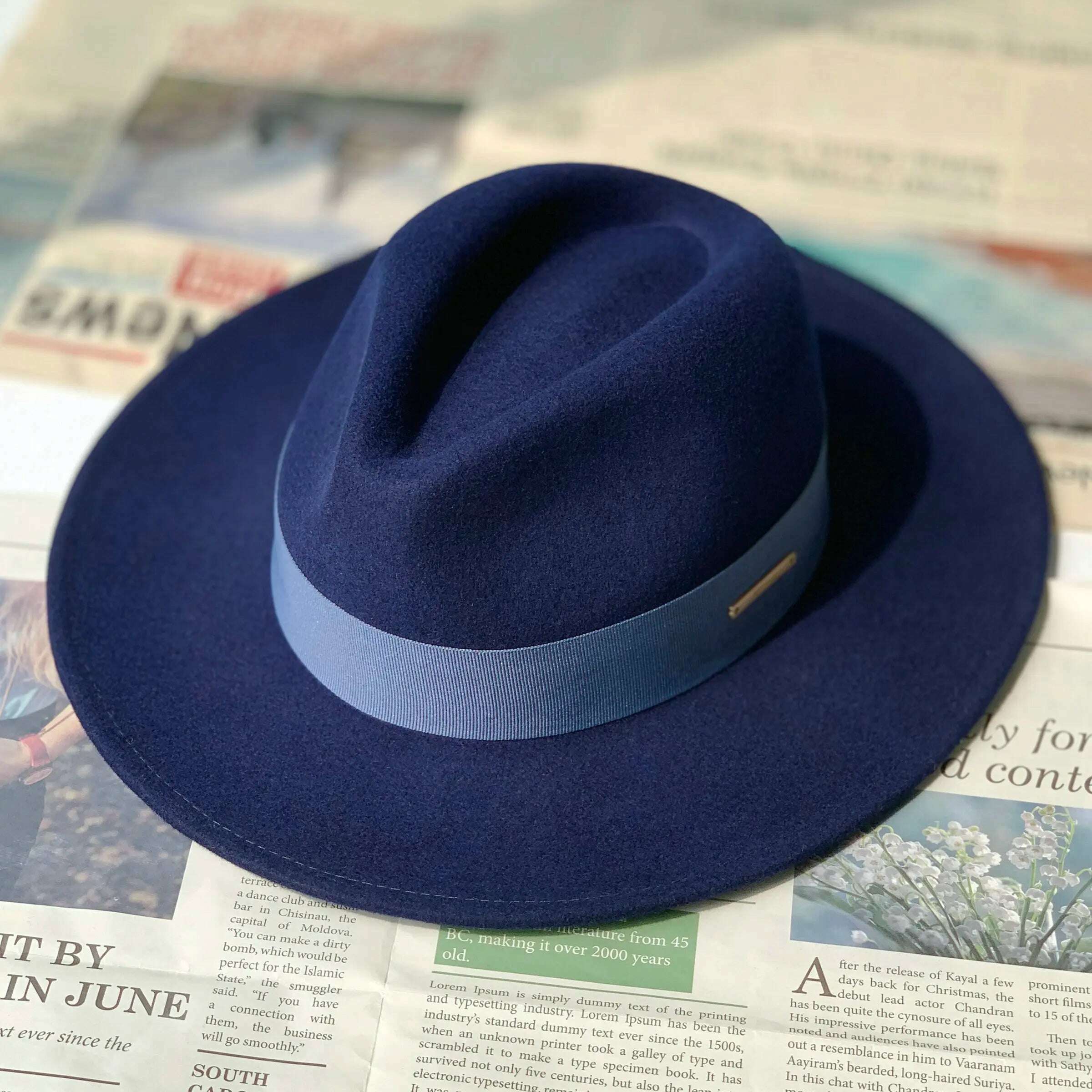 New Fall Winter Flat Woollen Top Hat Unisex Wide Brimmed Hat Fashion Classic Diverse Styles Adjustable Hat Circumference Big Hat - KIMLUD