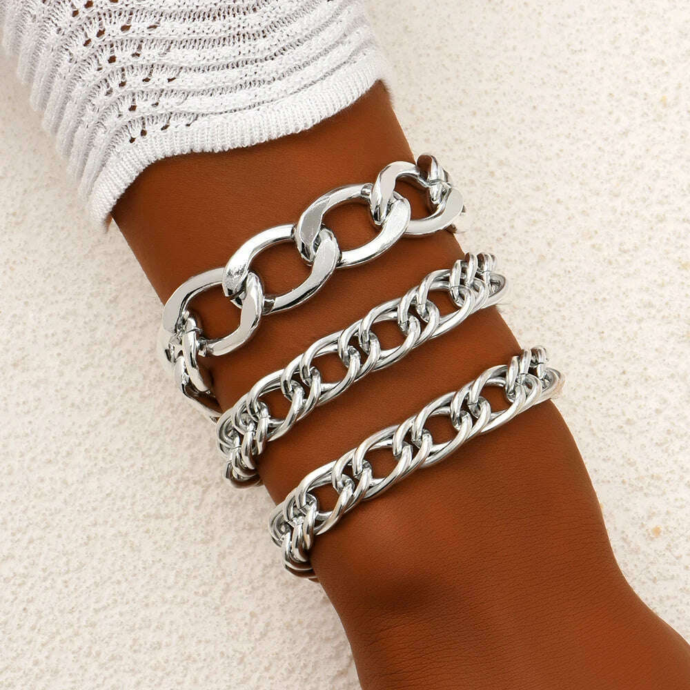 KIMLUD, New Fashion Boho Punk Golden Cuff Bracelets & Bangles For Women Love Pulseiras Bangle Set Feminina Jewelry Charm Gifts B051, B051-17, KIMLUD APPAREL - Womens Clothes
