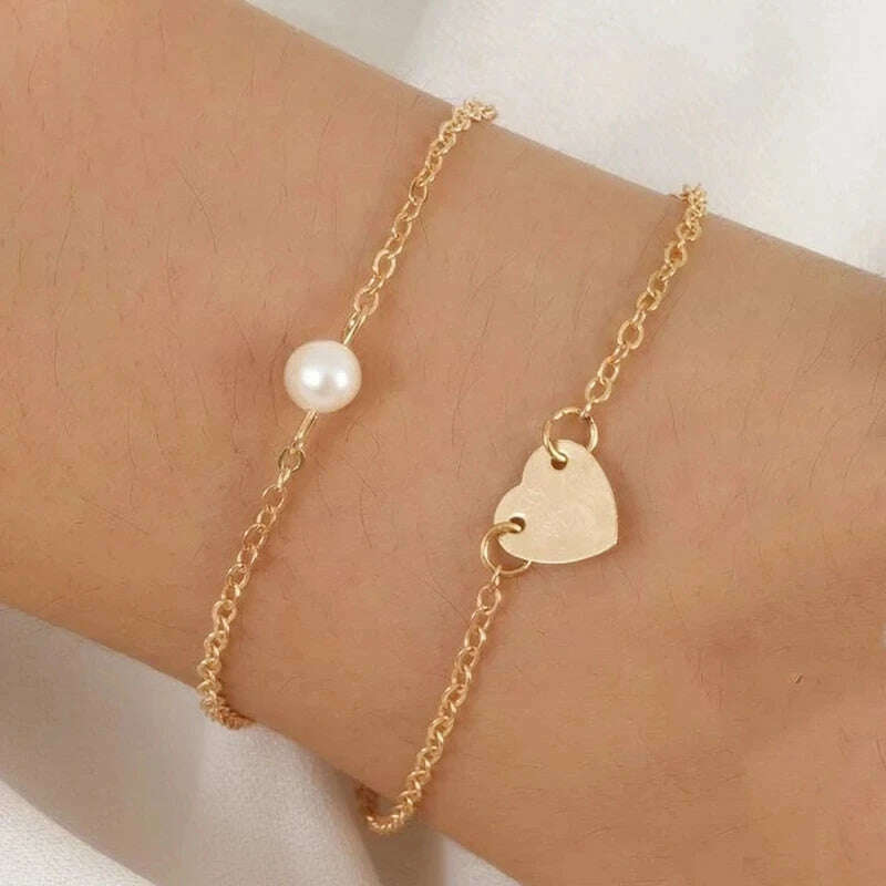 KIMLUD, New Fashion Boho Punk Golden Cuff Bracelets & Bangles For Women Love Pulseiras Bangle Set Feminina Jewelry Charm Gifts B051, B051-20, KIMLUD APPAREL - Womens Clothes