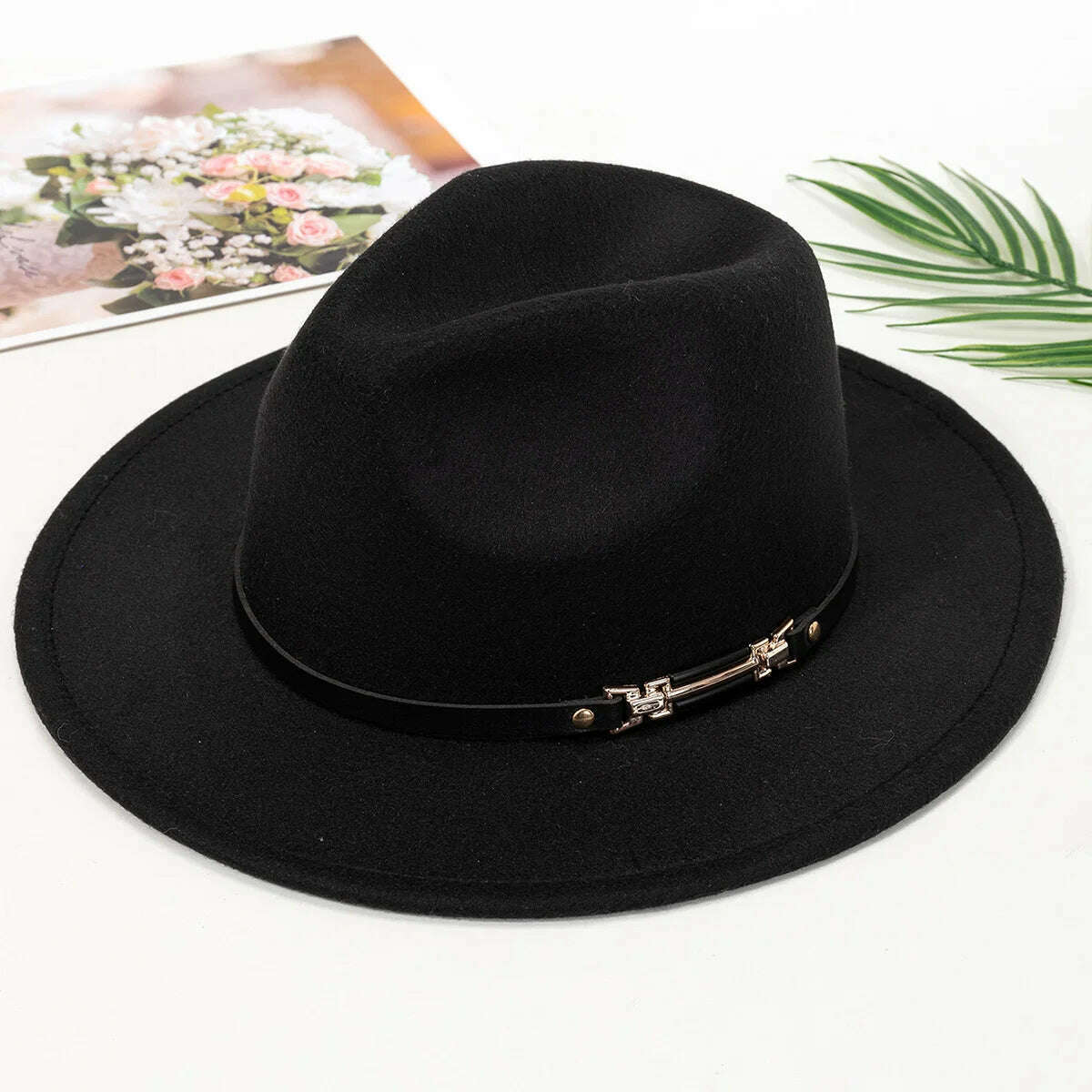 New Fashion Elegant Jazz Hat Woolen Hat Women's Spring Autumn Winter Woolen Fabric Vintage Literature Peaked cap - KIMLUD