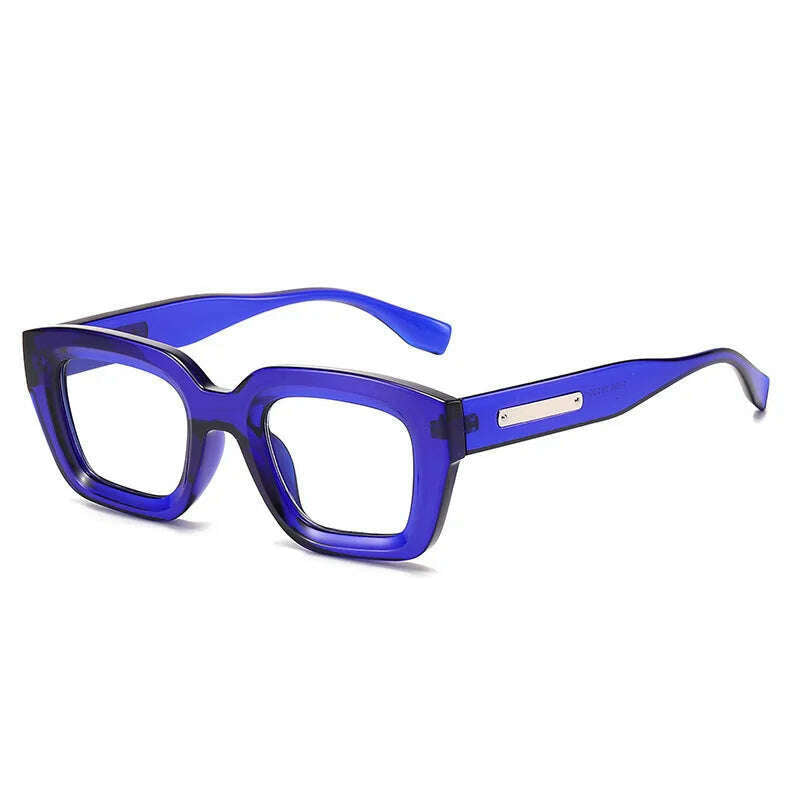 KIMLUD, New Fashion Green Square Sunglasses For Women Men Brand Quality Retro Sun Glasses Trending Shades UV400 Eyeglasses Wholesale, Blue Transparent / As the Picture, KIMLUD APPAREL - Womens Clothes