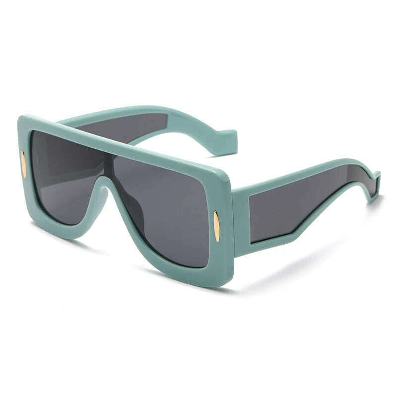 KIMLUD, New Fashion Large Frame Integrated Colorful Square Sun Glasses with Future Technology Sense Outdoor Fashion Sunglasses Female, grey blue / pictures show, KIMLUD APPAREL - Womens Clothes