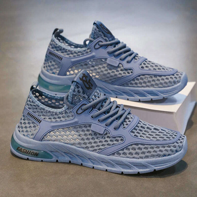 New Fashionable Men's Delicate Comfortable Flexible Breathable Anti Slip Wear-resistant Mesh Casual Sports Shoes Sneakers - KIMLUD