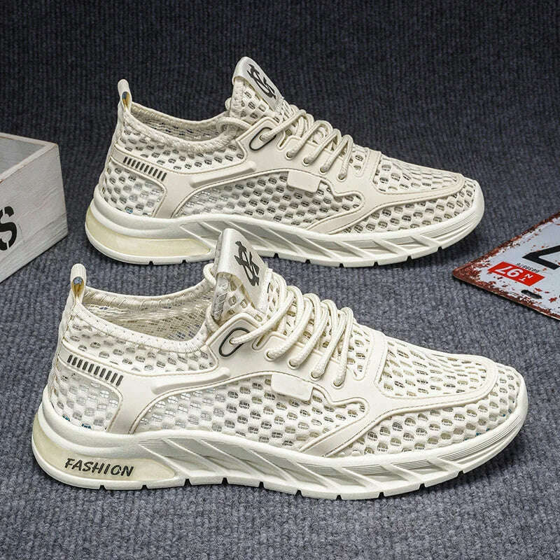 New Fashionable Men's Delicate Comfortable Flexible Breathable Anti Slip Wear-resistant Mesh Casual Sports Shoes Sneakers - KIMLUD