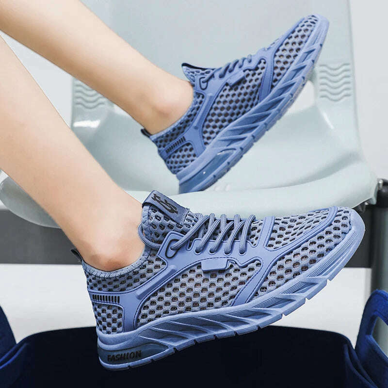 New Fashionable Men's Delicate Comfortable Flexible Breathable Anti Slip Wear-resistant Mesh Casual Sports Shoes Sneakers - KIMLUD