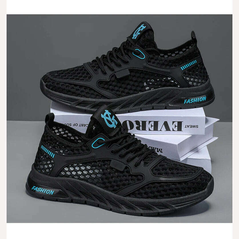 New Fashionable Men's Delicate Comfortable Flexible Breathable Anti Slip Wear-resistant Mesh Casual Sports Shoes Sneakers - KIMLUD