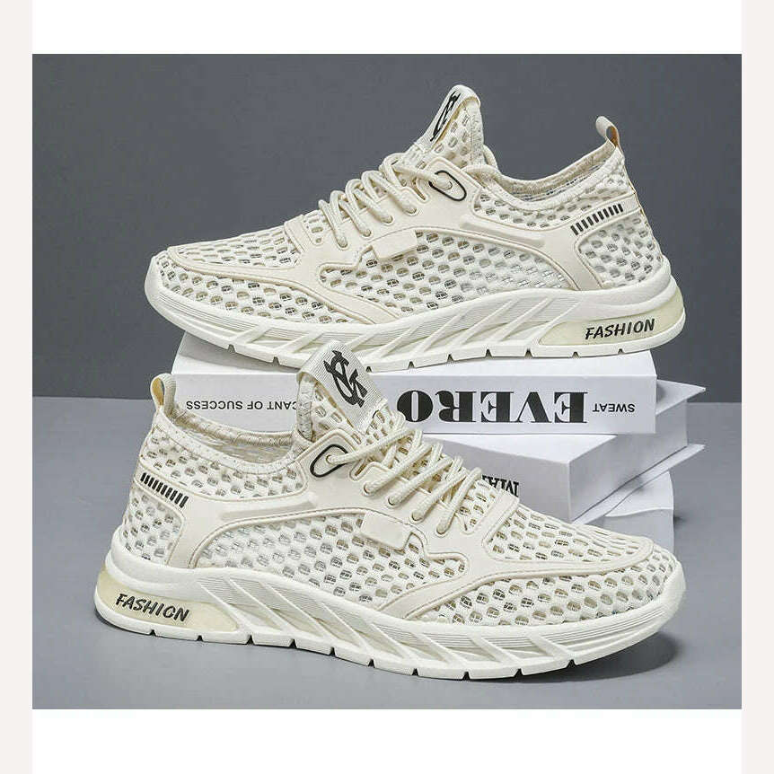 New Fashionable Men's Delicate Comfortable Flexible Breathable Anti Slip Wear-resistant Mesh Casual Sports Shoes Sneakers - KIMLUD