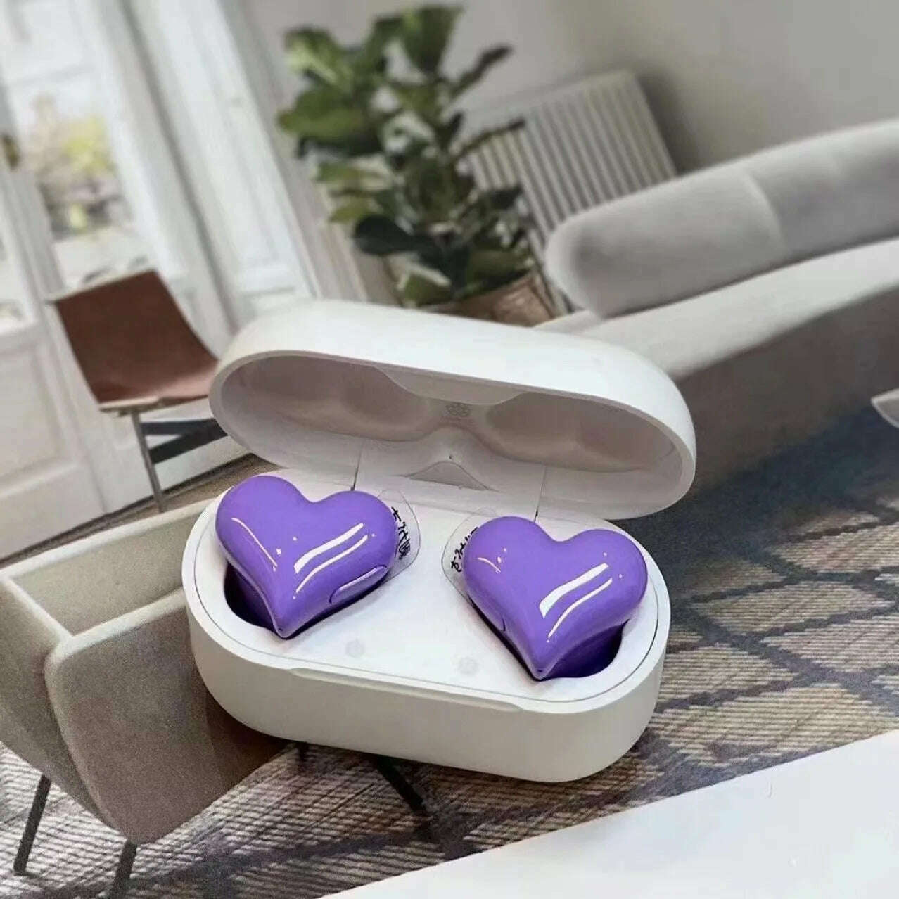 KIMLUD, New Hot Original Bluetooth Wireless Headphones Heart Shaped Earphones woman Earphone High Quality Heart Earbuds Girl Gift, Purple, KIMLUD Women's Clothes