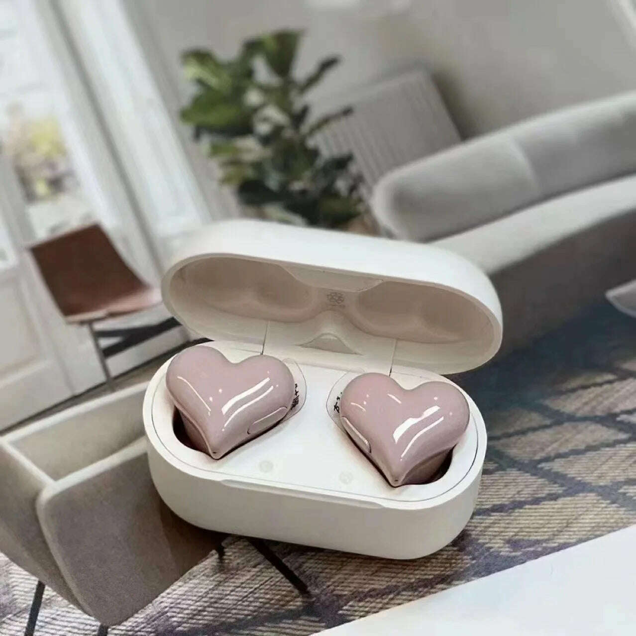 KIMLUD, New Hot Original Bluetooth Wireless Headphones Heart Shaped Earphones woman Earphone High Quality Heart Earbuds Girl Gift, Pink, KIMLUD APPAREL - Womens Clothes
