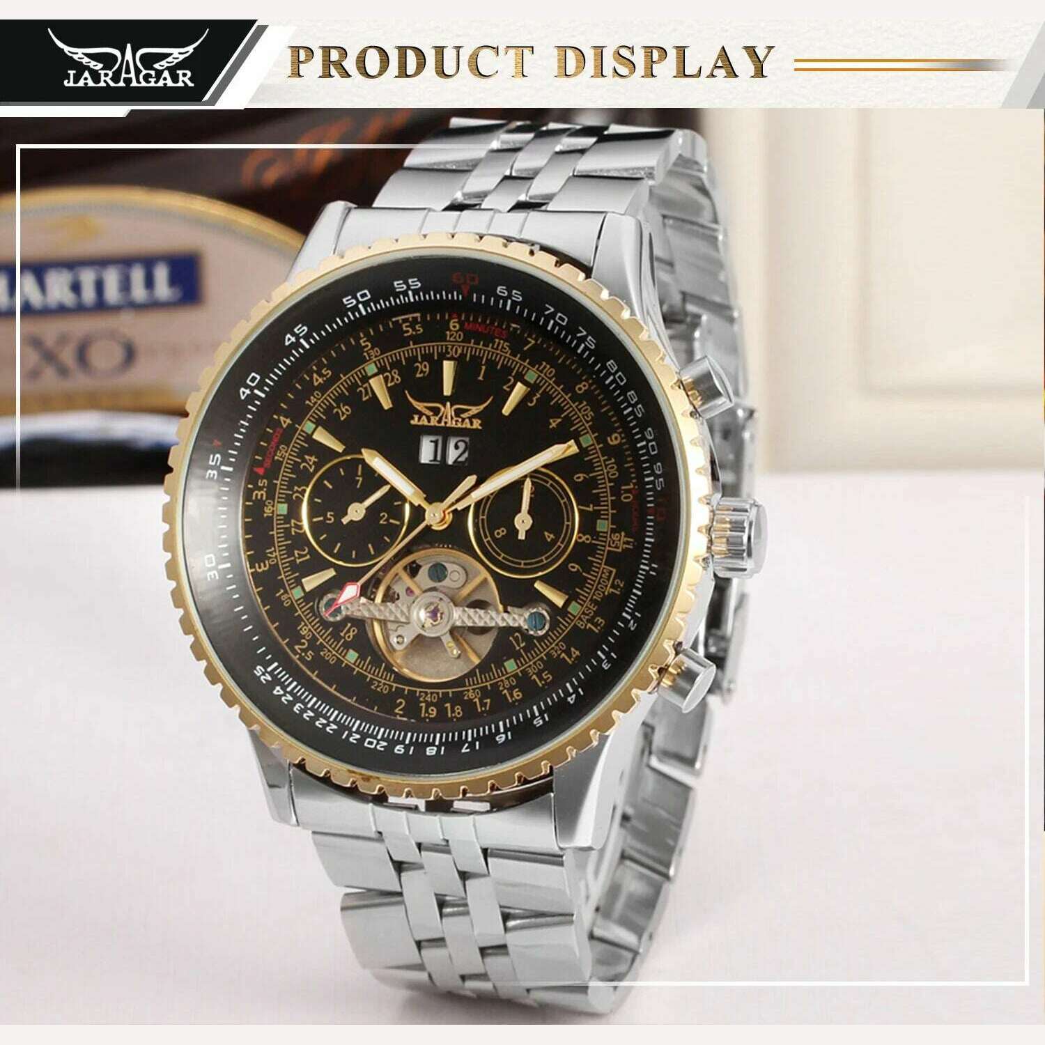 KIMLUD, New JARGAR Multifunctional Automatic Tourbillon Mens Watches Luxury Business Waterproof Full Steel Strap Male Wristwatches, KIMLUD Womens Clothes