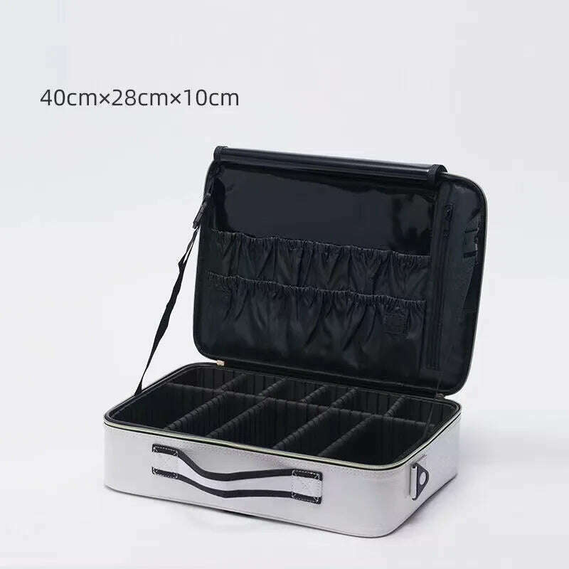 New Large Capacity Make Up Case Professional Cosmetic Bag PU Leather Beauty Makeup Necessary Waterproof Make Up Bag - KIMLUD