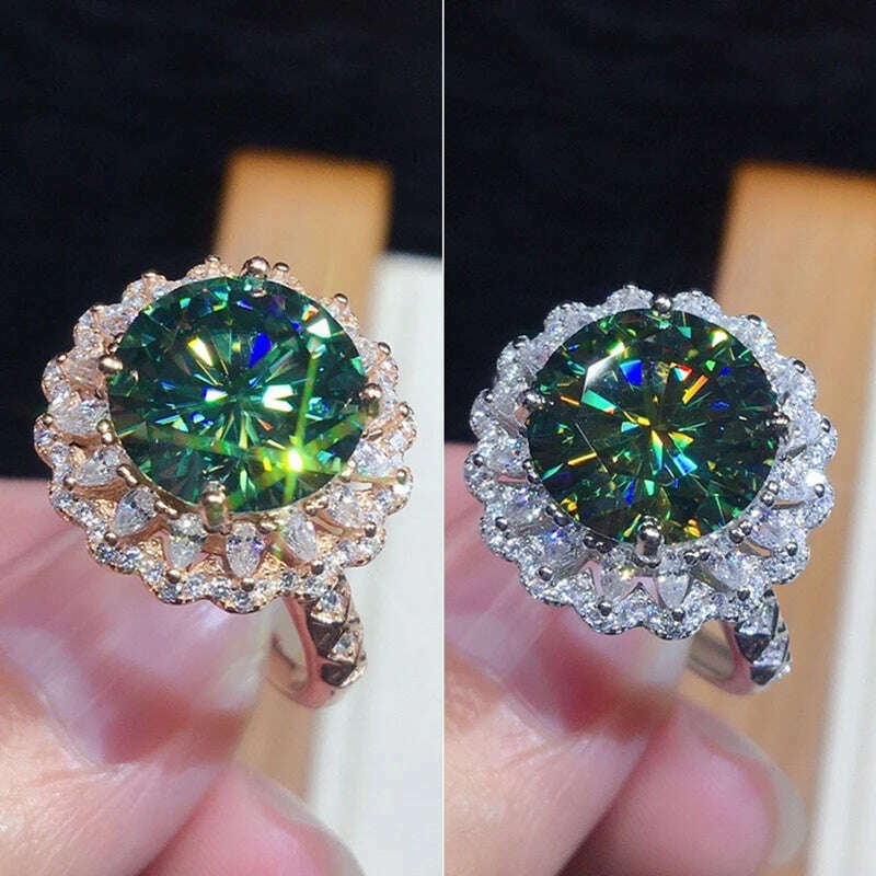 KIMLUD, New Luxury Gemstone Emerald Ring Gold Color Inlaid Green Zircon Rings For Women Cheap Jewelry Ring Indie Engagement Jewelry, KIMLUD Womens Clothes