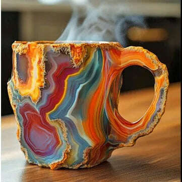 KIMLUD, New Mineral Crystal Coffee Mugs Elegant Luxury Mineral Large Capacity Drinkware Tea Cup Ware Resin Gift Household Necessities, G / 201-300ml, KIMLUD APPAREL - Womens Clothes