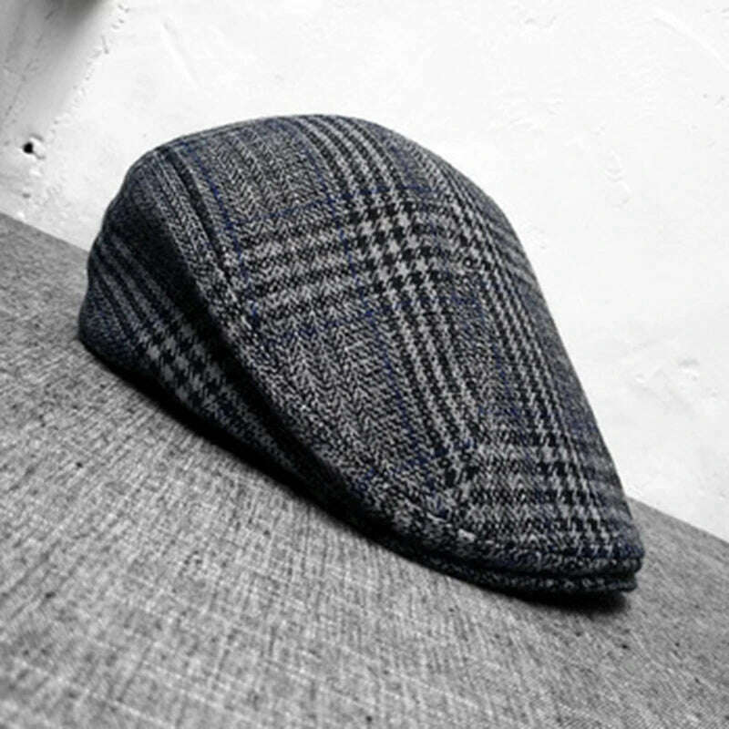 KIMLUD, New Newsboy Cap Beret Hat Men Women Hat Grid Gatsby Octagonal Herringbone Vintage Ivy Hats BLM228, KIMLUD Womens Clothes