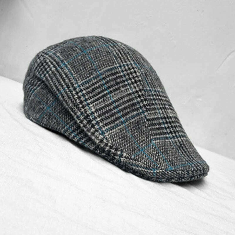 KIMLUD, New Newsboy Cap Beret Hat Men Women Hat Grid Gatsby Octagonal Herringbone Vintage Ivy Hats BLM228, KIMLUD Womens Clothes