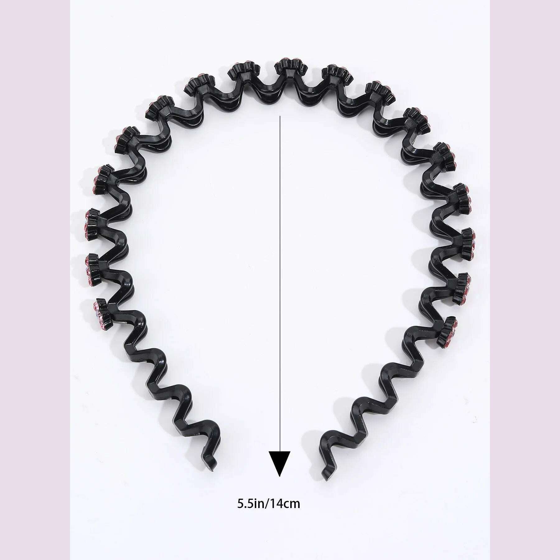 New Non-slip Rhinestone Headbands Solid Wave Hairbands for Women Girls Bezel Fashion Hair Hoop Ladies Boutique Hair Accessories - KIMLUD