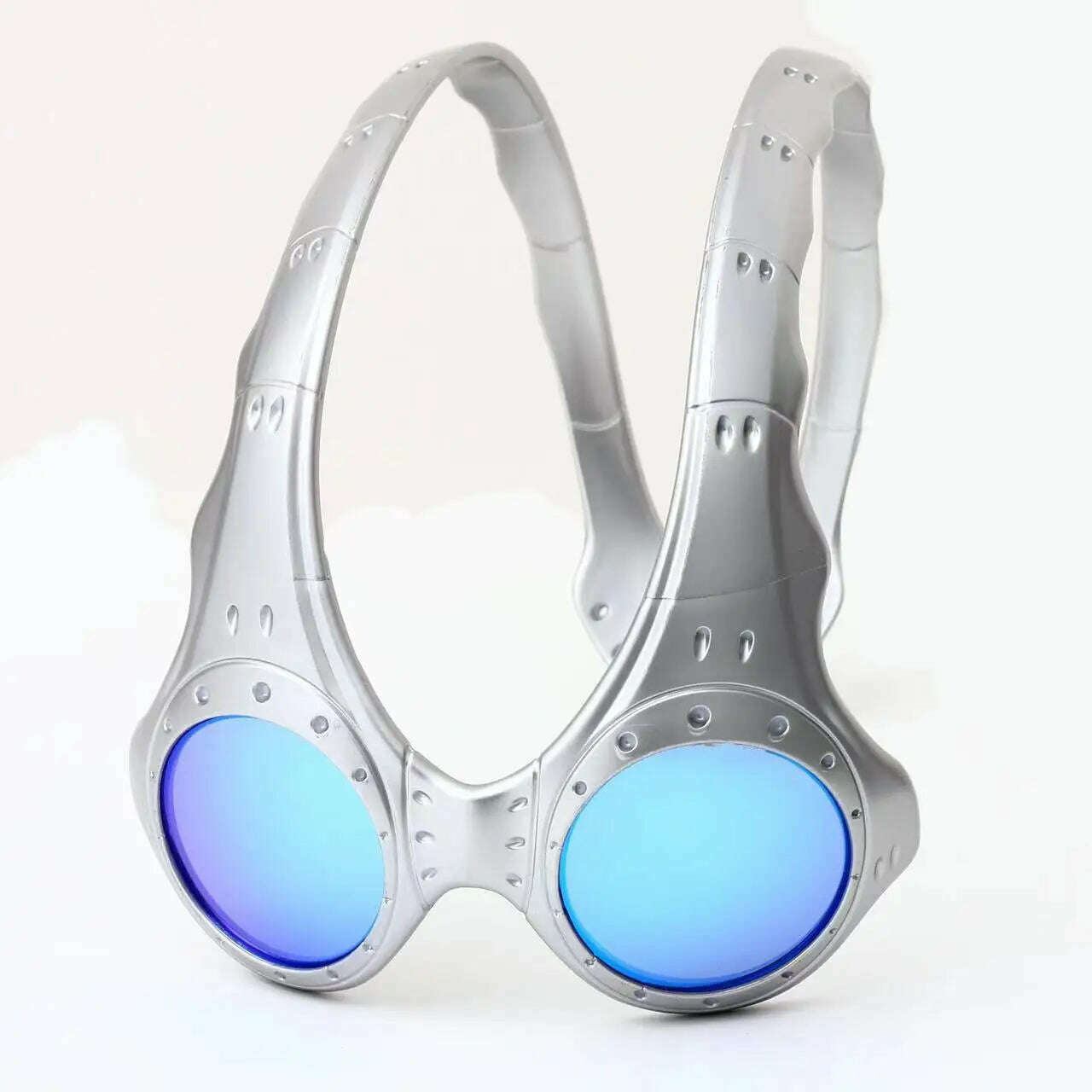 KIMLUD, New Opposite Sex Circular Men's And Women's Technological Sunglasses Trend Men's Y2K Ppersonalized Driving Mirror Alien Goggles, Blue / UV400, KIMLUD APPAREL - Womens Clothes
