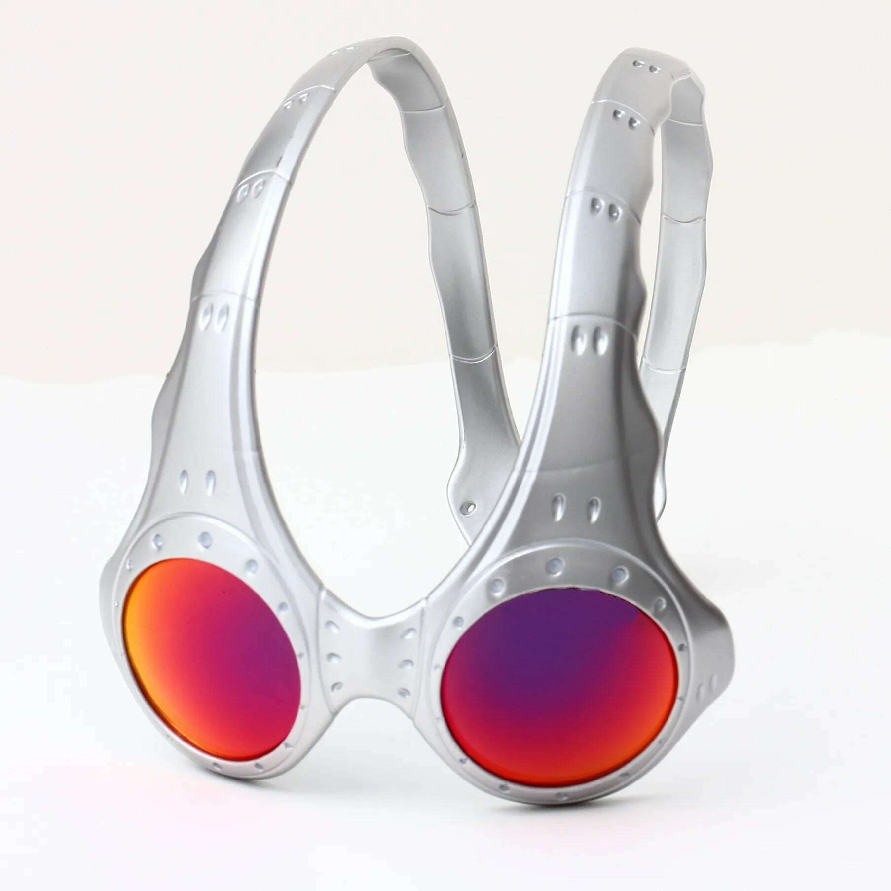 KIMLUD, New Opposite Sex Circular Men's And Women's Technological Sunglasses Trend Men's Y2K Ppersonalized Driving Mirror Alien Goggles, Red / UV400, KIMLUD APPAREL - Womens Clothes