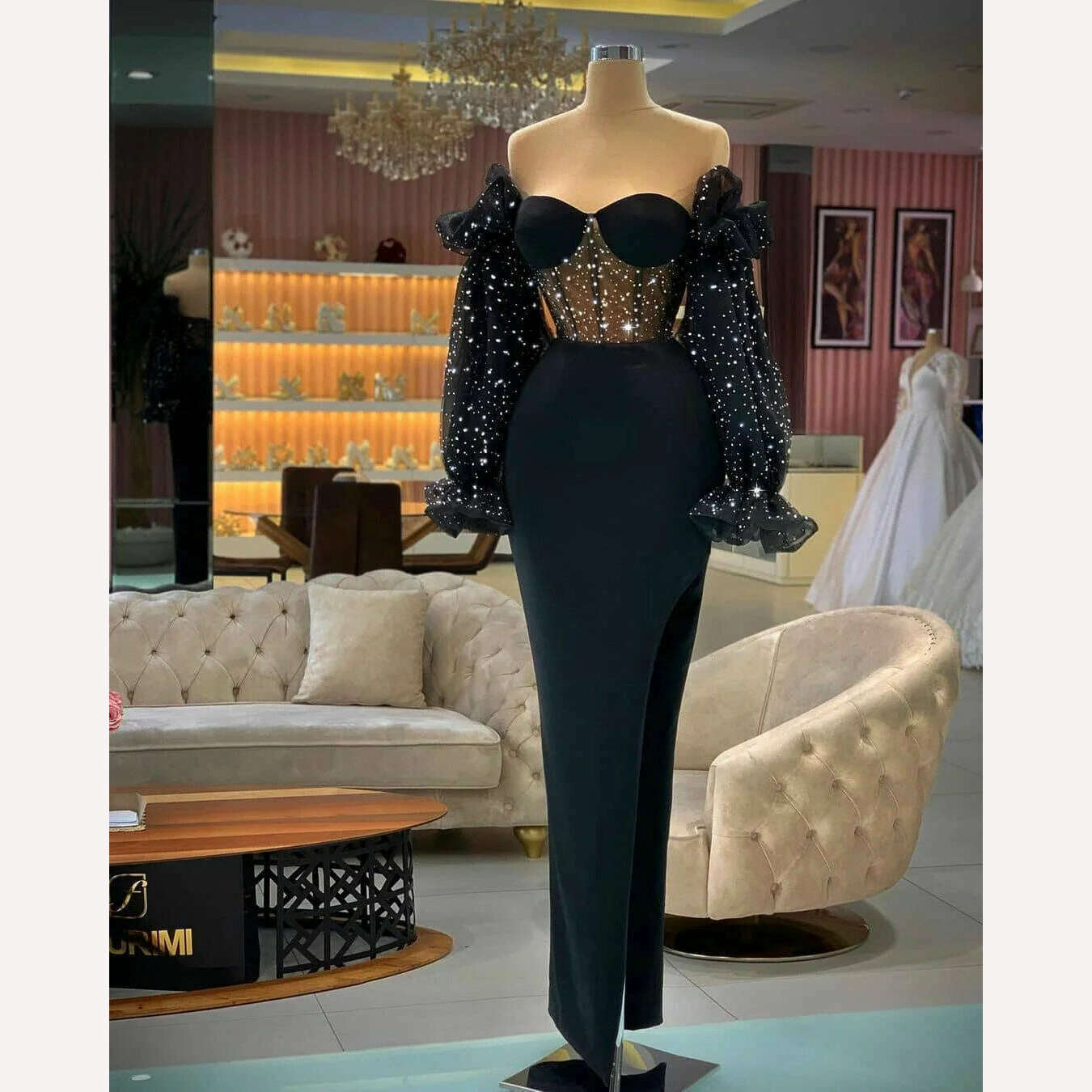 KIMLUD, New Purple Khaki Color Women Sexy Mesh Long Sleeve Off the Shoulder Bodycon Long Dress Rayon Bandage Evening Party Dress, KIMLUD Womens Clothes