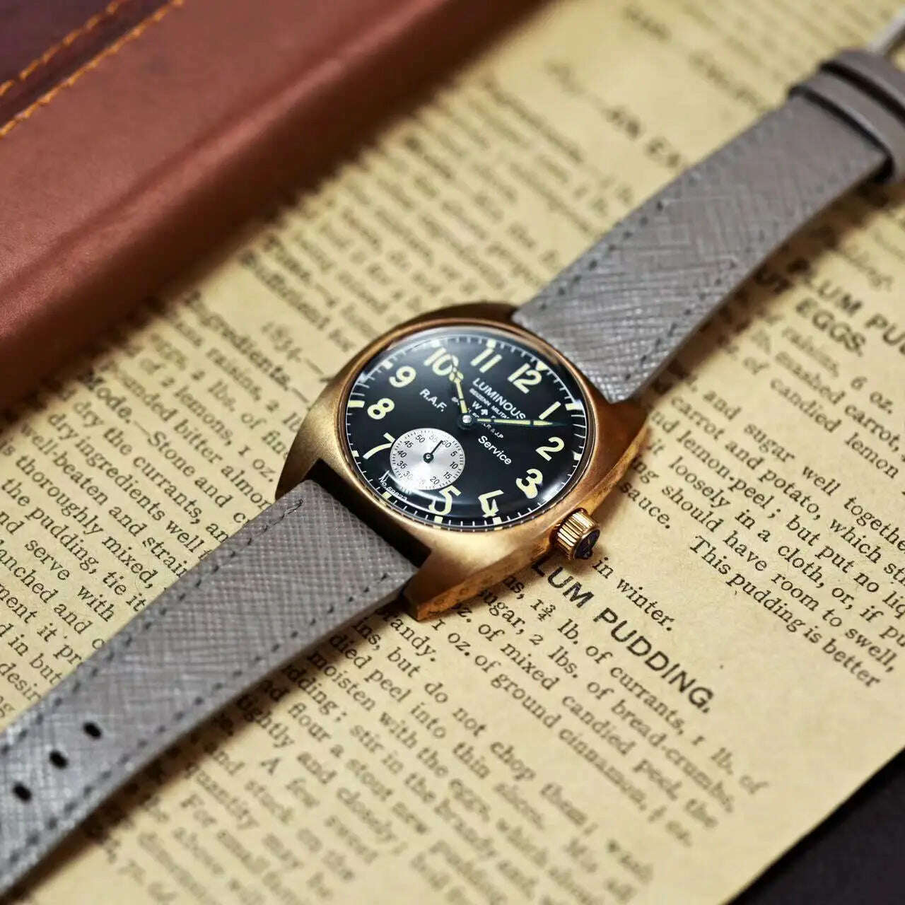 KIMLUD, NEW Seizenn W10 WW2 Field Watch Retro Arrow Pilot Watch Men Mechanical Manual Hand Wind Luminous Merkur CUSN8 Bronze Turtle Case, KIMLUD Womens Clothes