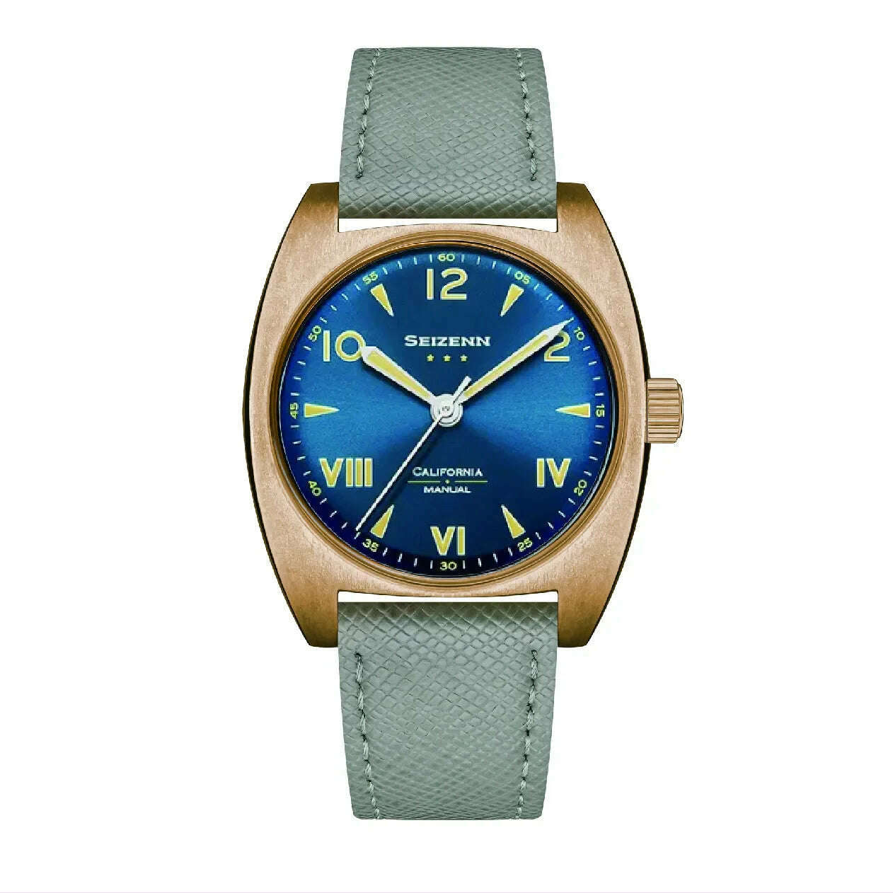 KIMLUD, NEW Seizenn W10 WW2 Field Watch Retro Arrow Pilot Watch Men Mechanical Manual Hand Wind Luminous Merkur CUSN8 Bronze Turtle Case, KIMLUD Womens Clothes