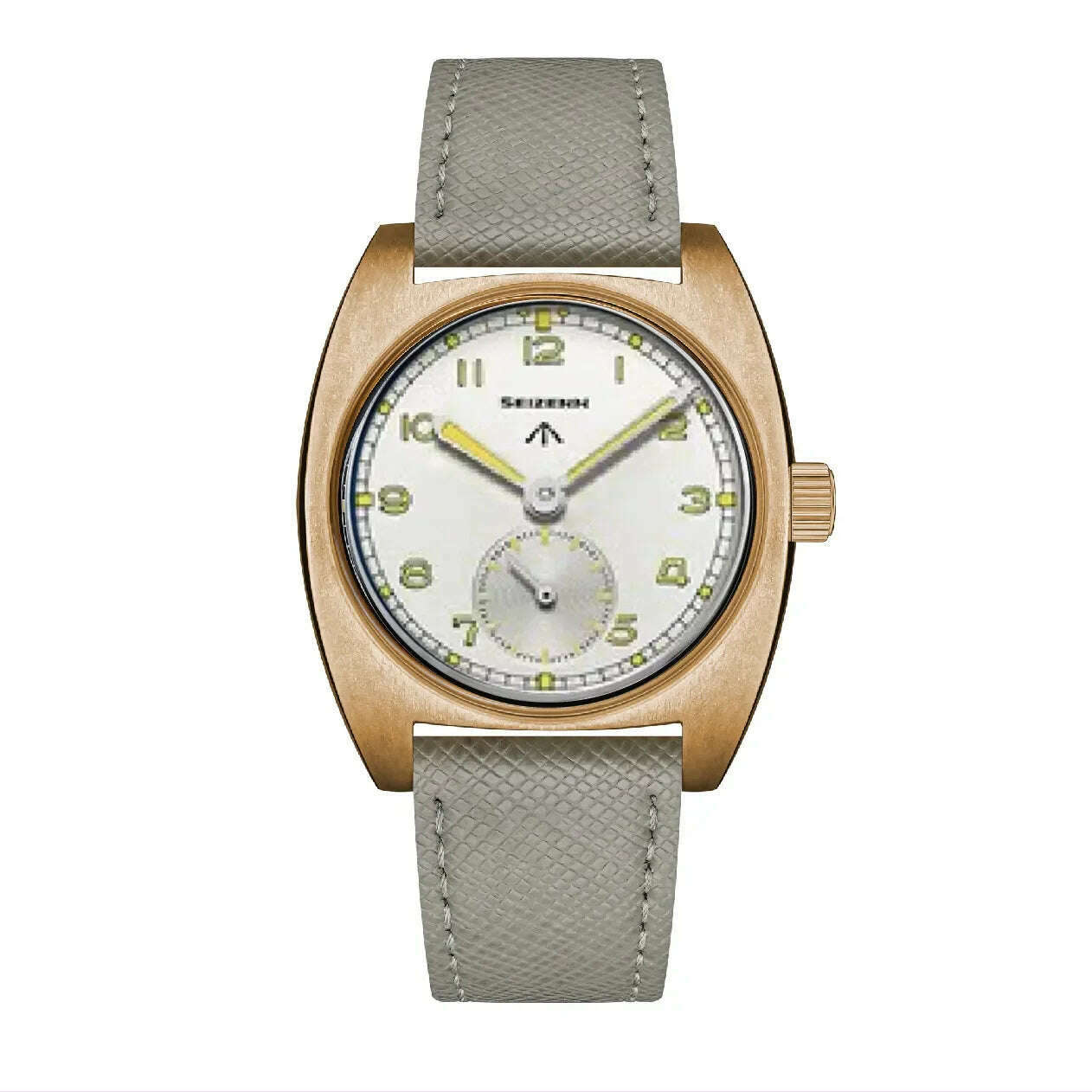 KIMLUD, NEW Seizenn W10 WW2 Field Watch Retro Arrow Pilot Watch Men Mechanical Manual Hand Wind Luminous Merkur CUSN8 Bronze Turtle Case, KIMLUD Womens Clothes