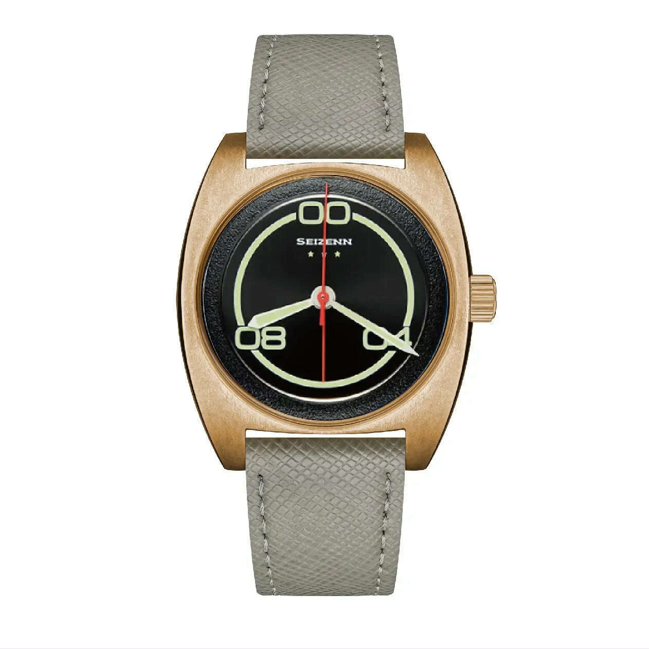 KIMLUD, NEW Seizenn W10 WW2 Field Watch Retro Arrow Pilot Watch Men Mechanical Manual Hand Wind Luminous Merkur CUSN8 Bronze Turtle Case, KIMLUD Womens Clothes