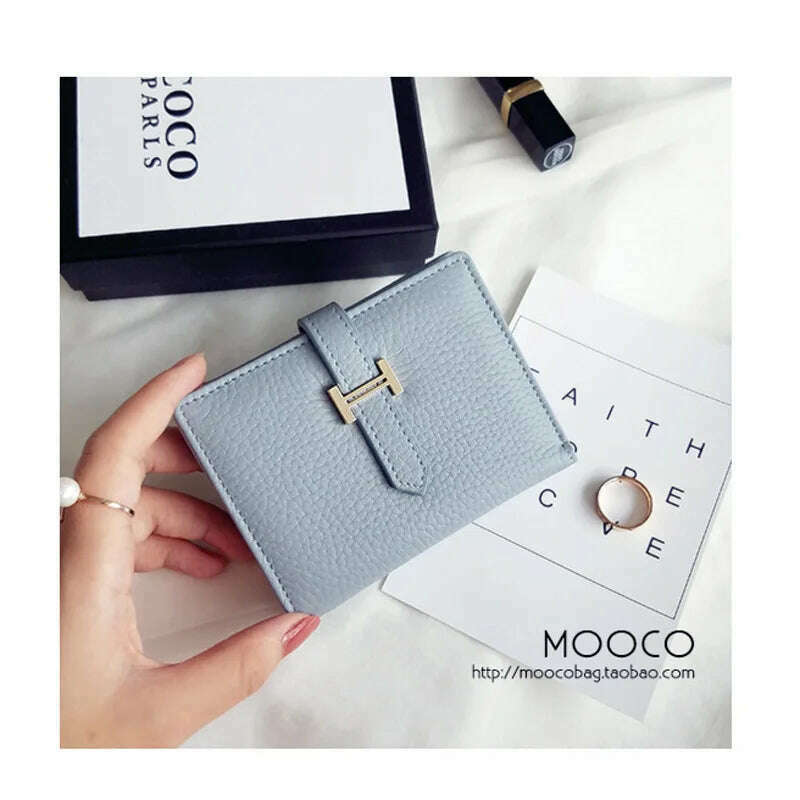 KIMLUD, New Solid Color Genuine Leather Women's Wallet 2024 Short Fashion Large Capacity Card Holder Luxury Designer Mini Clutch, flax orchid / CHINA, KIMLUD APPAREL - Womens Clothes