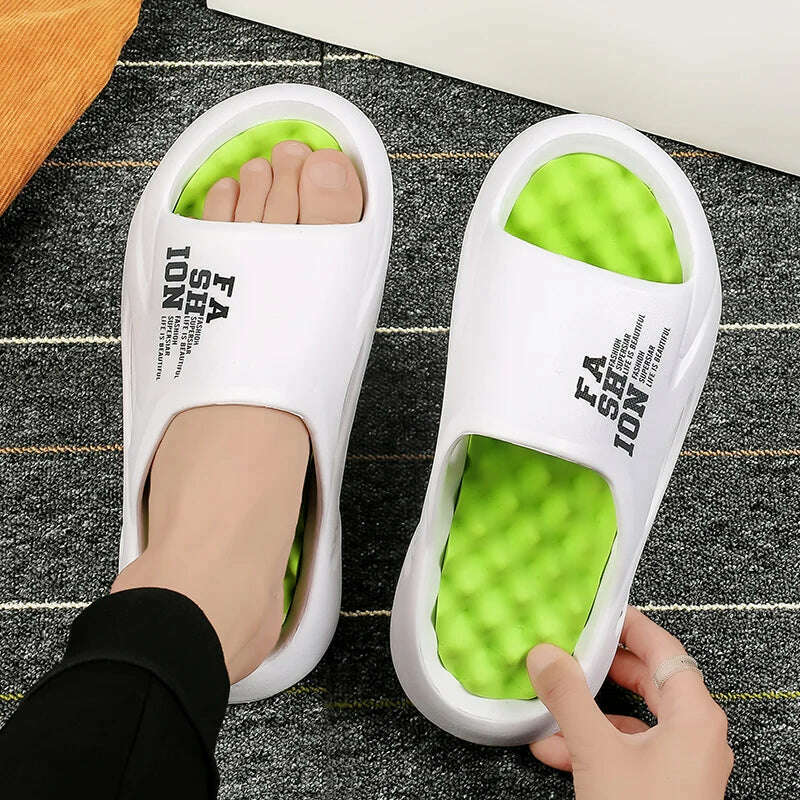 New Summer Men Massage Slippers Sides Indoor Outdoor Sandals Beach Casual Shoes Soft Sole Slides Men Flip-flops Men's Sandals - KIMLUD