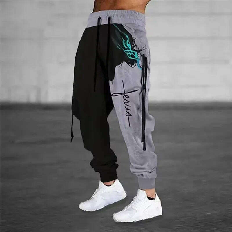 New Wide Leg Men's Sweatpants 3D Print Y2k Pants Man Casual Golf Joggers Long Outdoor Hip Hop Male Loose Trousers Gym Tracksuit - KIMLUD