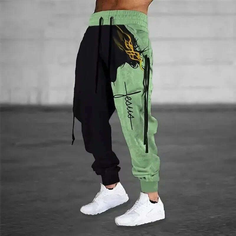 New Wide Leg Men's Sweatpants 3D Print Y2k Pants Man Casual Golf Joggers Long Outdoor Hip Hop Male Loose Trousers Gym Tracksuit - KIMLUD