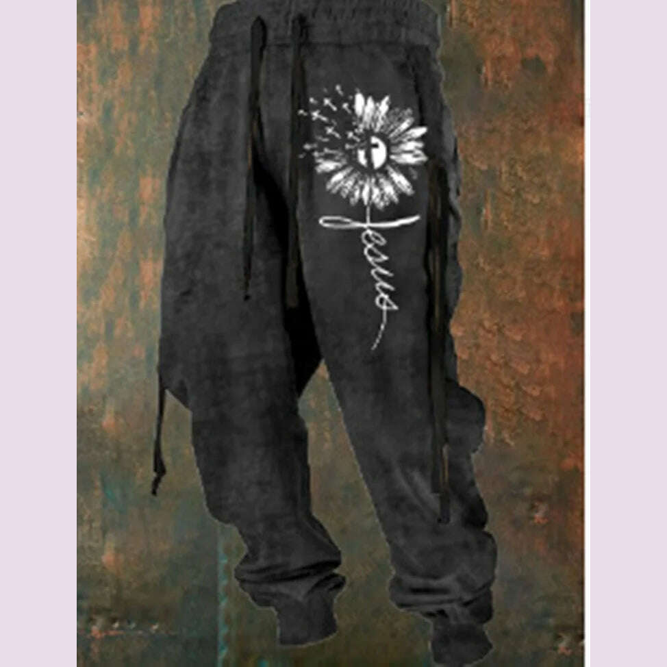 New Wide Leg Men's Sweatpants 3D Print Y2k Pants Man Casual Golf Joggers Long Outdoor Hip Hop Male Loose Trousers Gym Tracksuit - KIMLUD