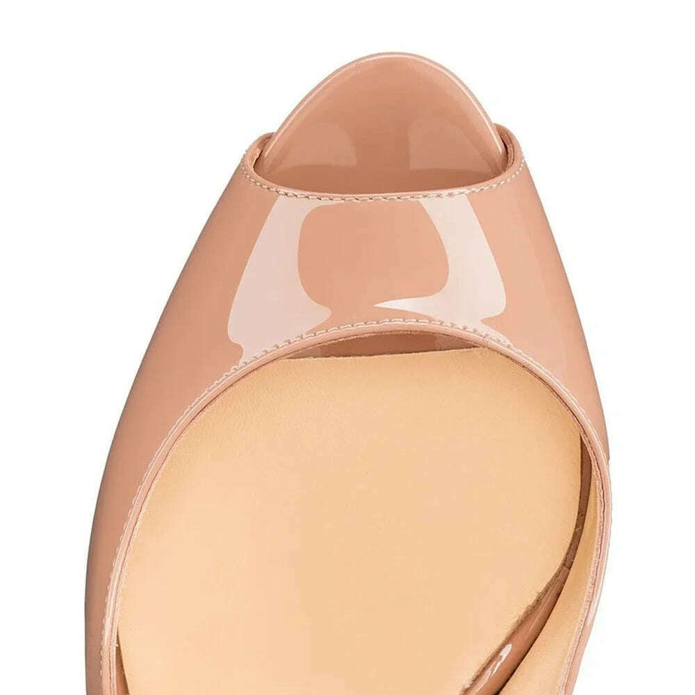 New Women Sandals 14CM Super High Heels Sexy Open Toe Platform Sandals Gladiator Party Dress Red Wedding Shoes Plus Size - KIMLUD