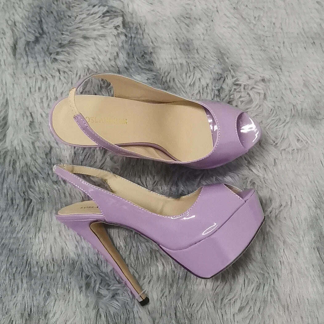 New Women Sandals 14CM Super High Heels Sexy Open Toe Platform Sandals Gladiator Party Dress Red Wedding Shoes Plus Size - KIMLUD